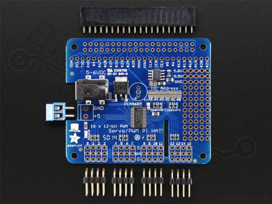 Raspberry Pi HAT - PWM / Servo 16-Channel - Mini Kit - Adafruit 2327